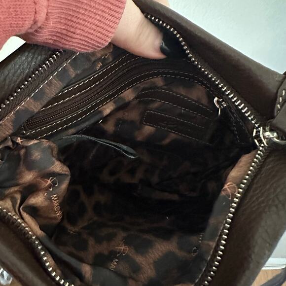 B. Makowsky Brown Leather Cross Body Bag - Picture 8 of 8